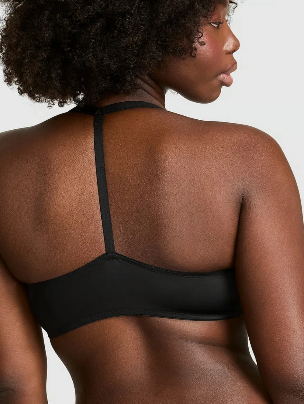 PINK by Victoria Secret Eveywhere Push-up Front Closure T-Strap Bra Black 34D